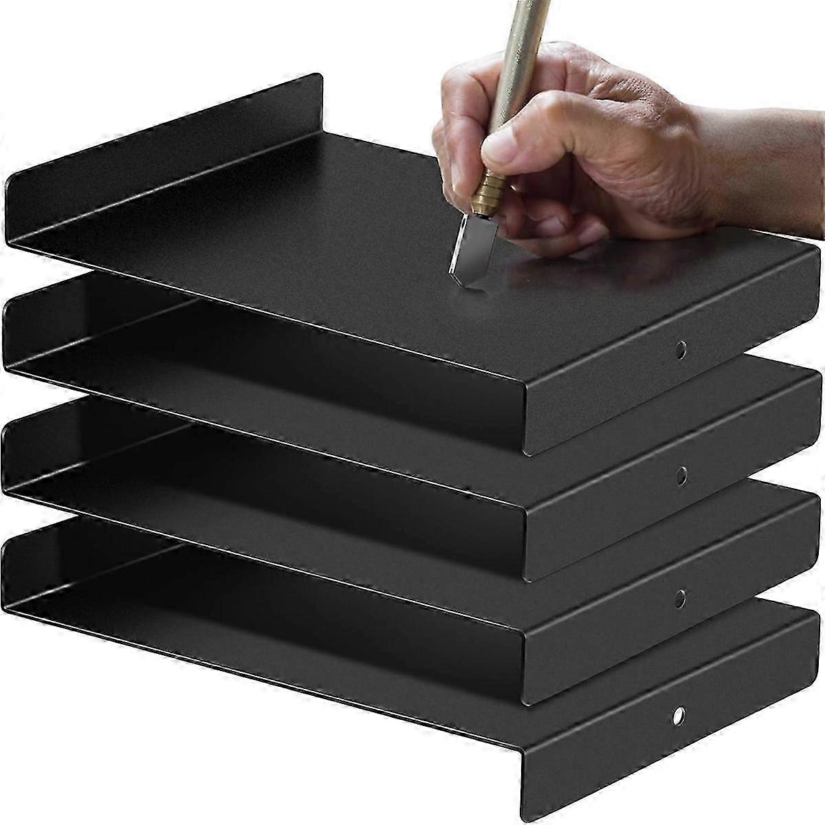 4Pcs Bench Hook and Inking Plate for Block Printing Carving, Metal Printmaking Block(9 X 7 Inches)