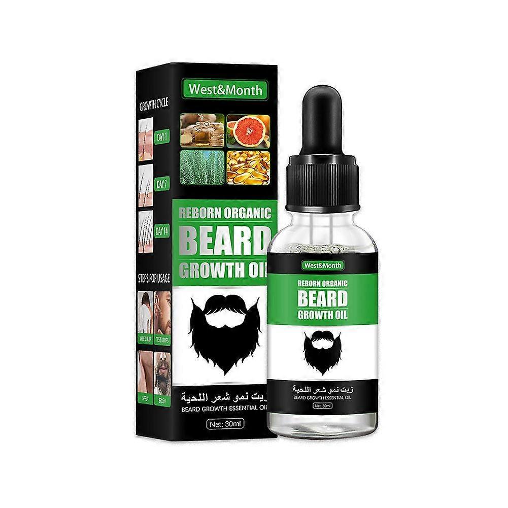 transparent(A)$West&Month Beard Growth Oil Men's Beard Oil Gentle Beard Care Moisturizing Beard Oil