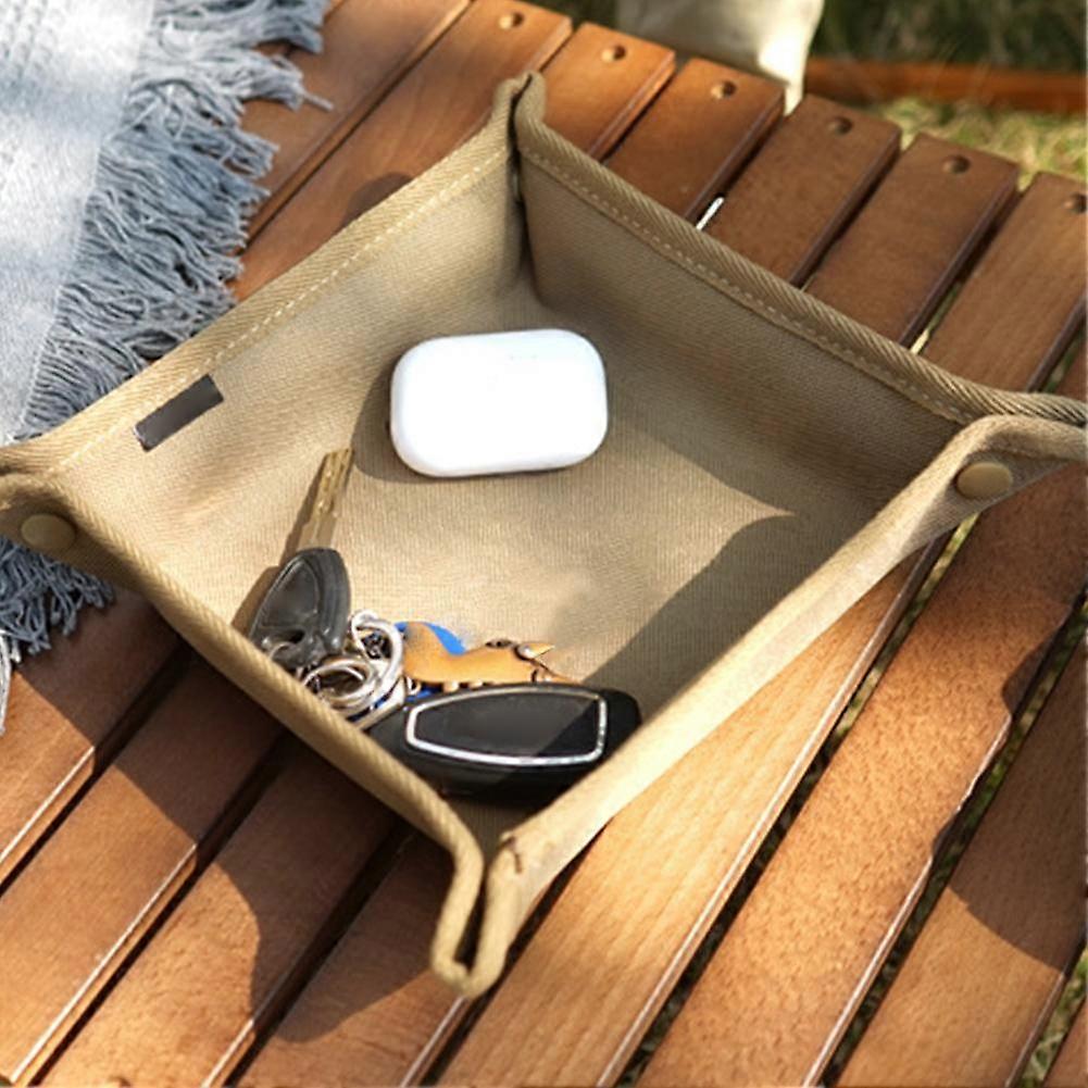 Brown (B) L$ Outdoor camping storage tray home travel storage box camping portable folding square sundries storage tray