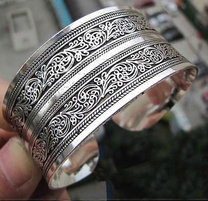 New Tibetan Silver Totem Bangle Cuff Bracelet