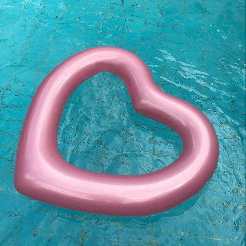 Inflatable Heart Swimming Ring Pool Float Lifebuoy Adults Water Summer Fun Toys