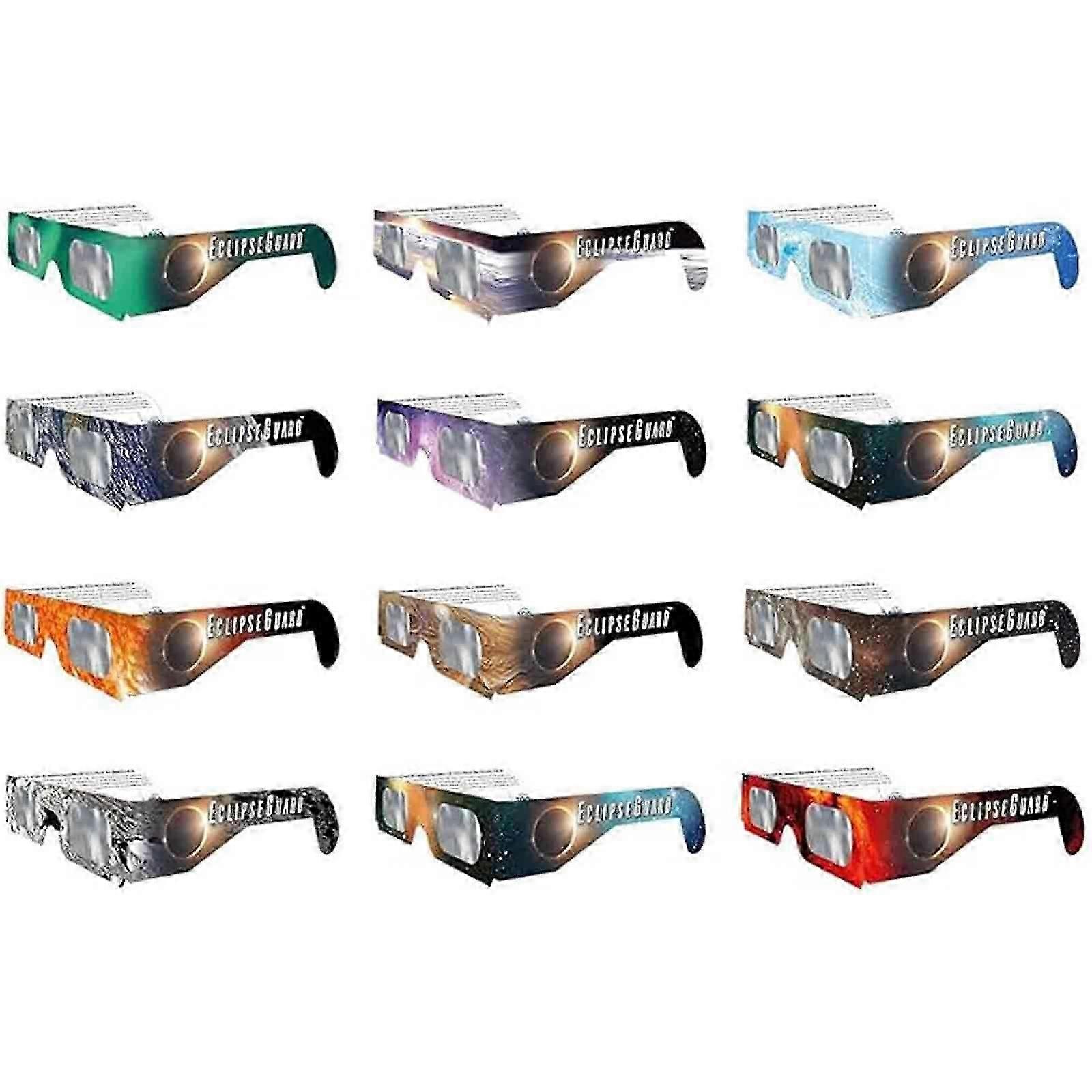 2024 Solar Eclipse Glasses with Color Printed Frames (6 Pack)