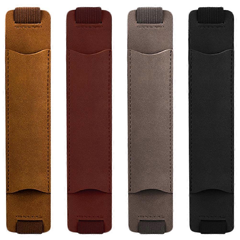 Pen Holders with Elastic Bands 4PCS Set in Black, Brown, Gray for Notebooks