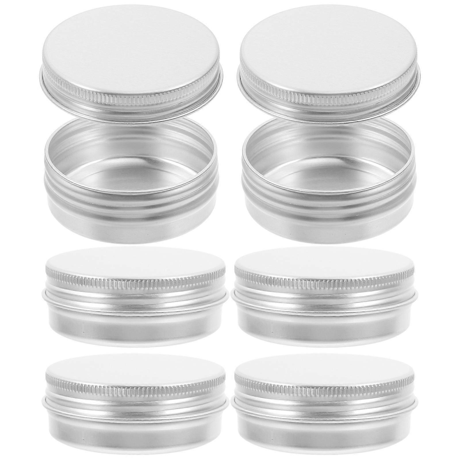 Salve Jars, Elegant Aluminum Boxes for Present Packaging, Simple Metallic Finish