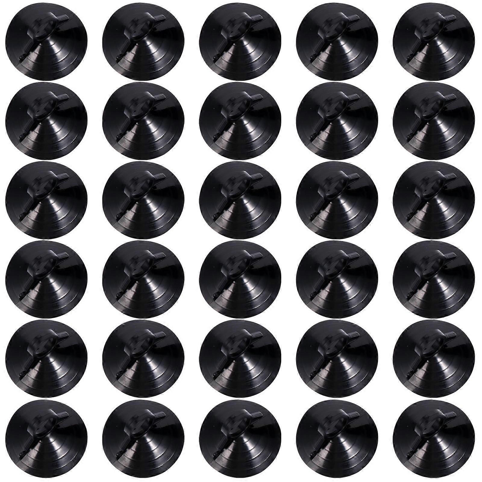 Black 50pcs Pull Ring Suction Cups with Dovetail Design for Car Sunshade and Windshield Fixing Slip Resistant Automotive Accessories