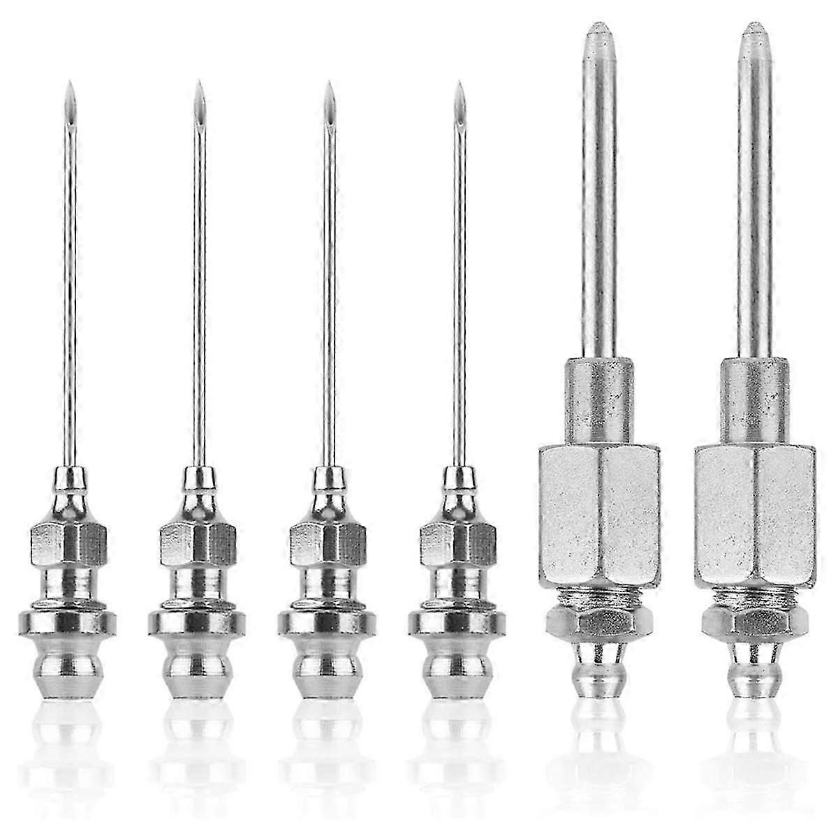 6pcs Steel Grease Needle Nozzle Kit for Efficient Grease Dispensing