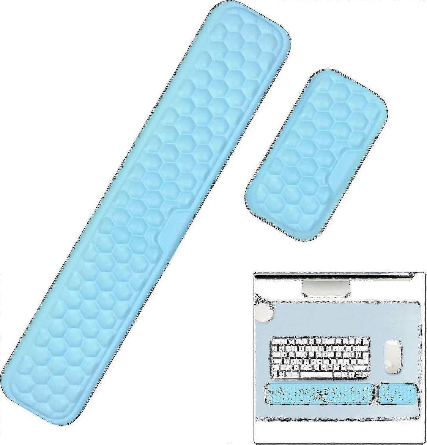 Keyboard Wrist Rest Set, Ergonomic Wrist Support Mat Memory Foam Mouse Wrist Mat Cushion Non Slip, Pain Relief - Premium For Gaming Computer Notebook