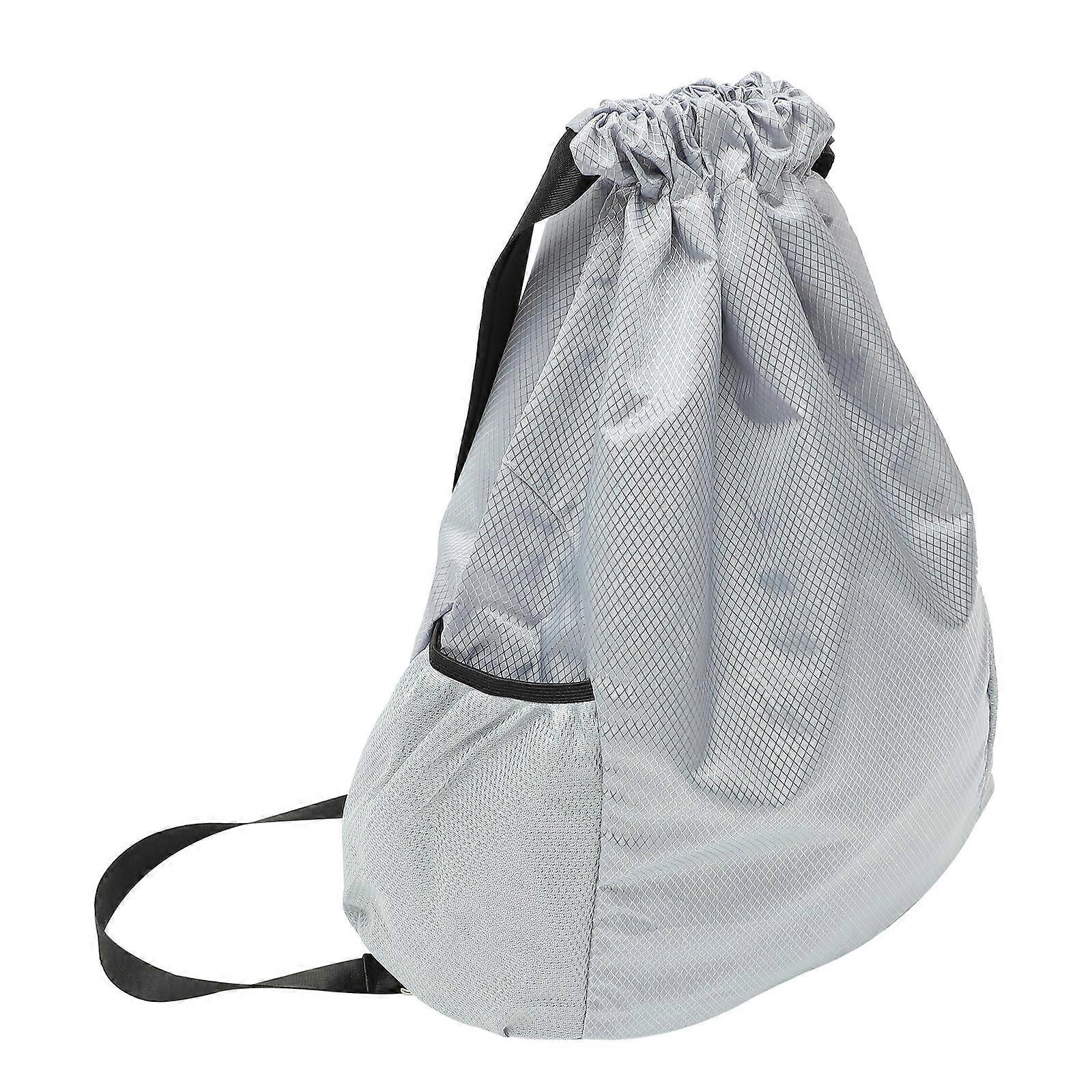 Workout Backpack Drawstring Bag Drawstring Sport Bag Travel Shopping Exercise Light Grey 50X40cm 1Pack