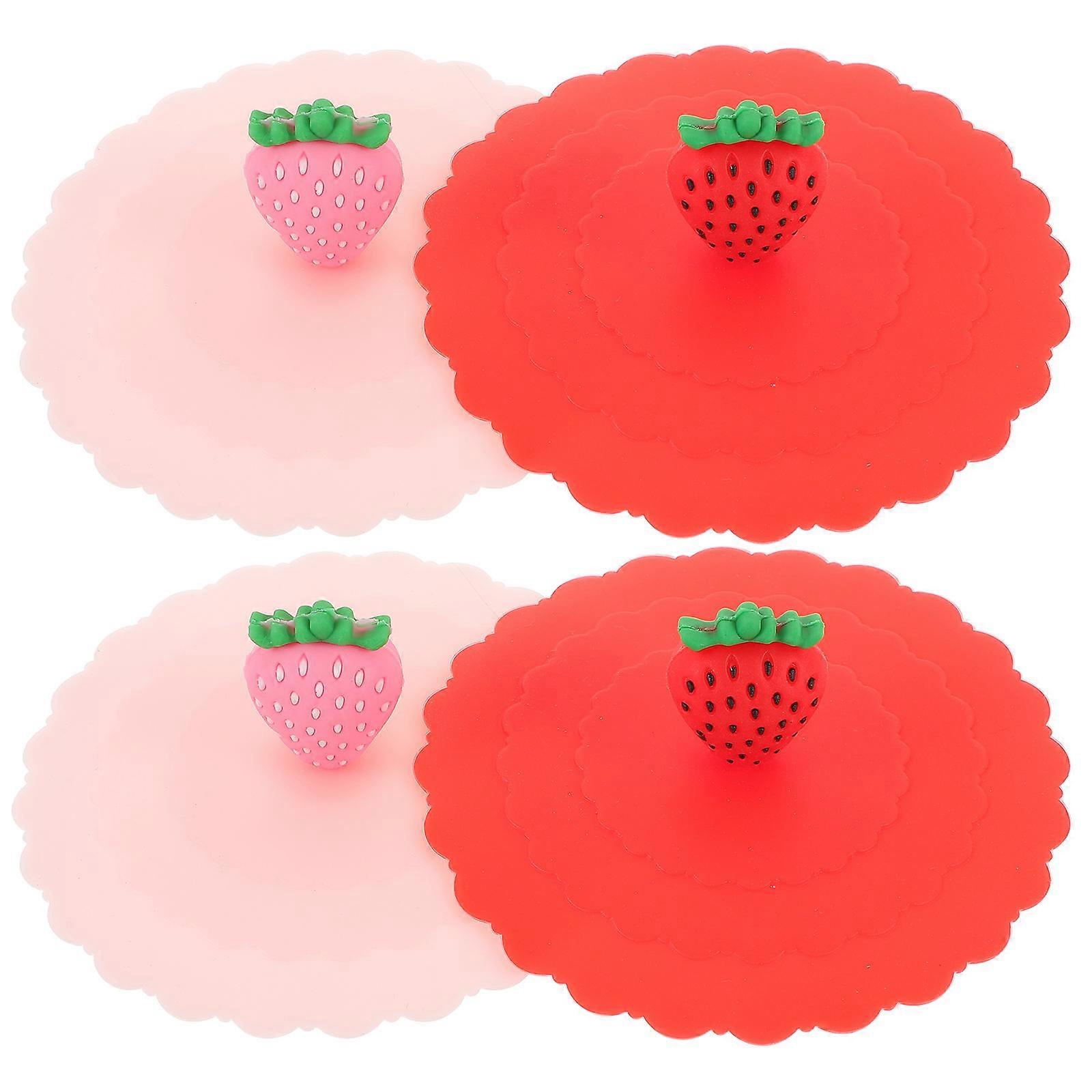 Reusable Silicone Lids Dust Proof Home Use Assorted Color 4Pcs