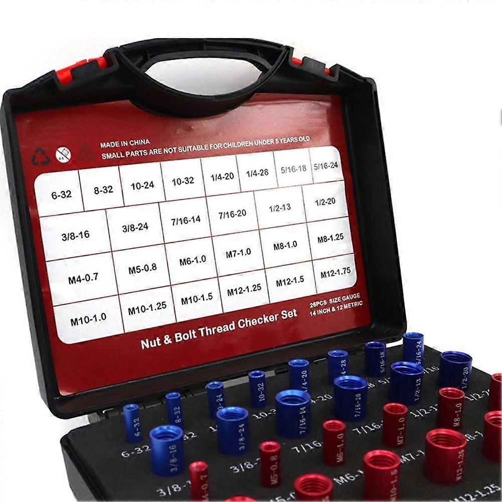 Screw Size And Thread Gauge Set 2644-Piece For Quick Measurement 26-Piece-B
