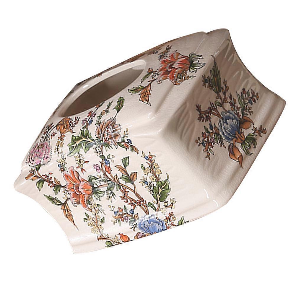 Ceramic Napkin Holder European Style Tissue Storage Home Decoration 20.00X14.00X10.50CM Multi 1Pack