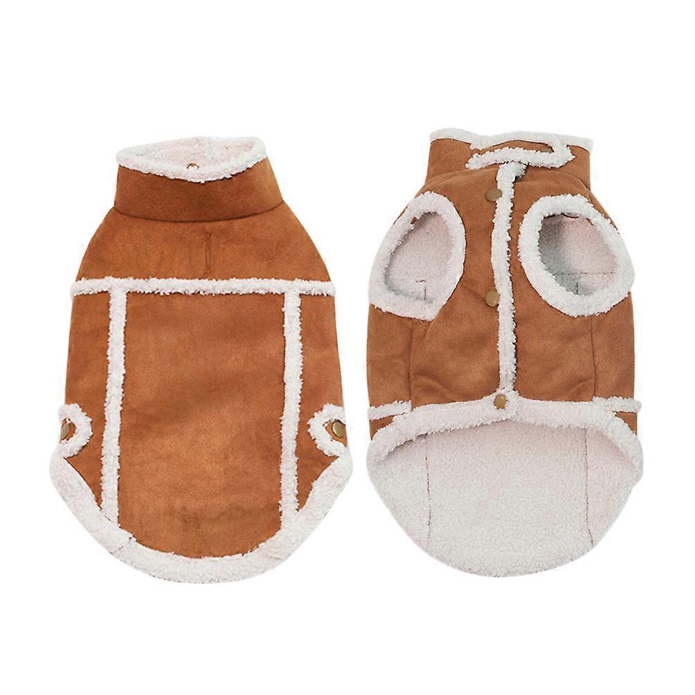 Dog Clothing Accessories Pet Coat Jogging Warmth Suede Fabric Brown Puppy Dog 1Set