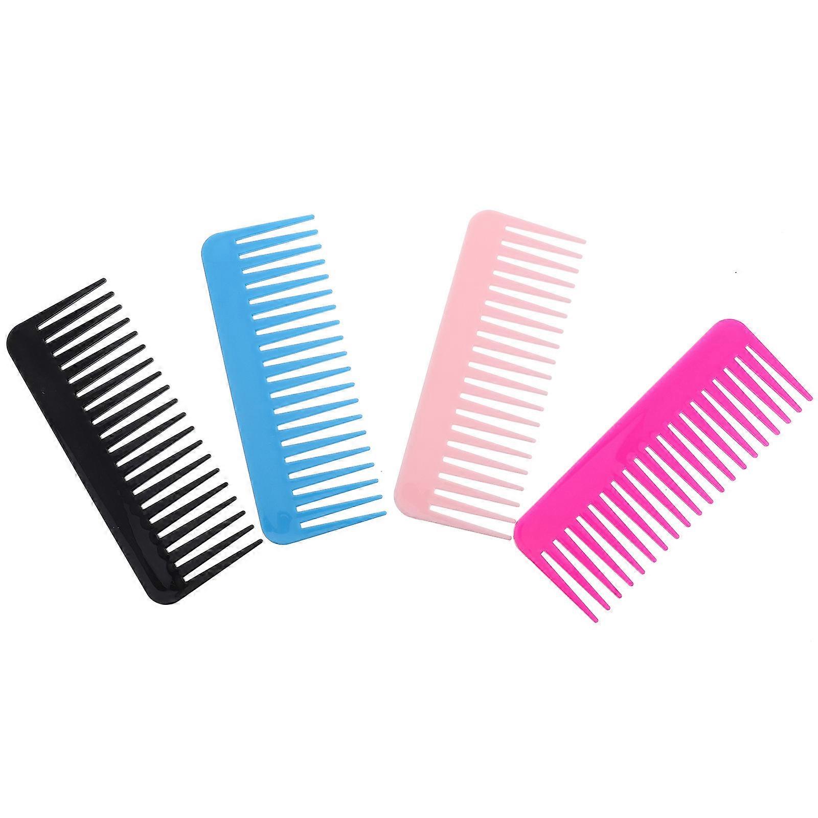 Barber Tools Hair Styling Comb Scalp Care Assorted Color 15.5x6cm 4Pcs