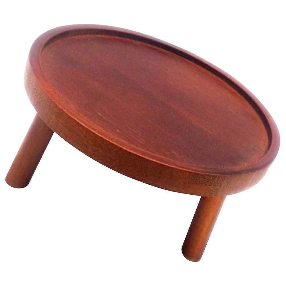 Indoor Pot Riser Wooden Planter Display Riser Round Shape 8.7X8.7X4.1in Home Decoration 1Set