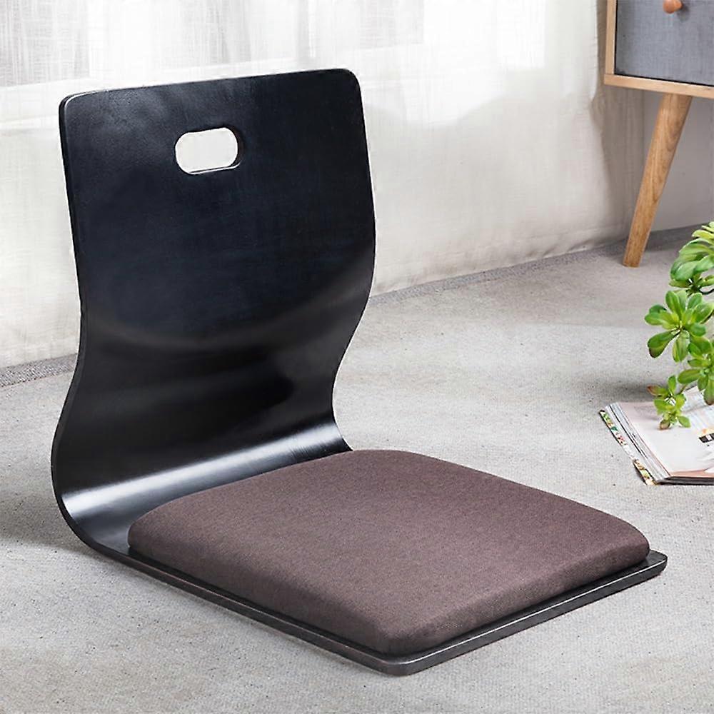 Floor Chair with Backrest Stackable Design High Load Bearing Curved Wood Craft