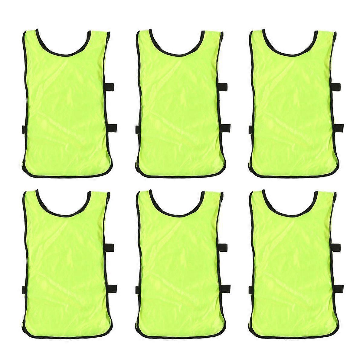 6 sztuk fluorescencyjna zielona kamizelka piłkarska dla dzieci oddychająca kamizelka Pinnies Scrimmage kamizelka treningowa piłka nożna odzież dla dziecka