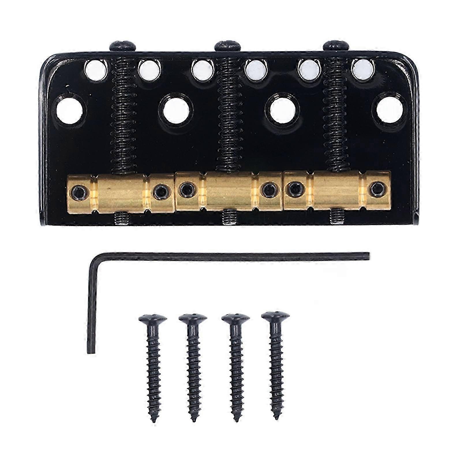 Electric Guitar Bridge 3-Saddle Replacement for Telecaster, Short Design Black