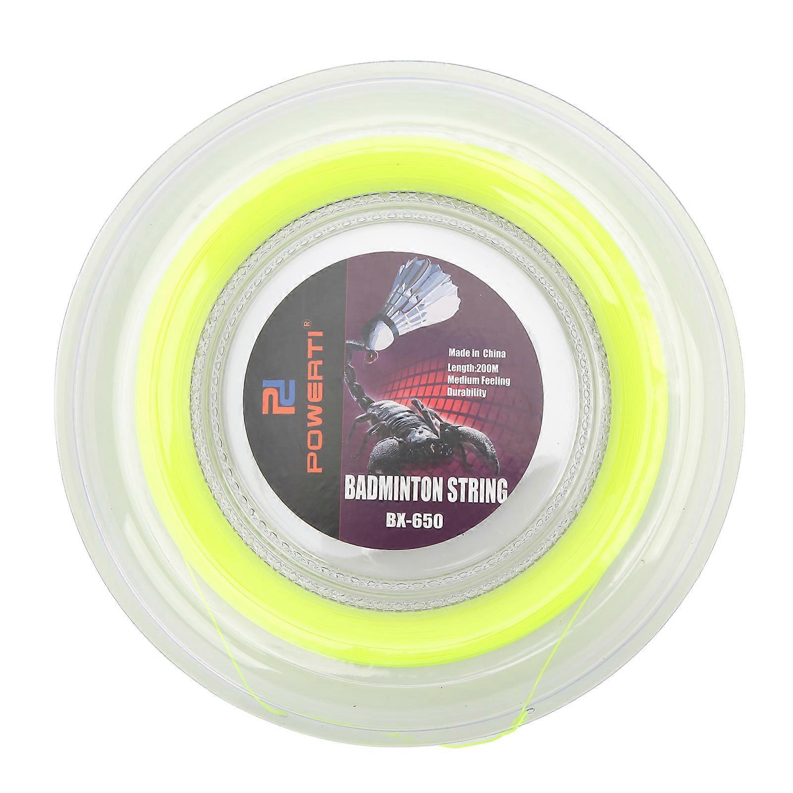 Badminton Racket String 0.72mm 200m Racquet Wire Reel for Amateur Daily Training Fluorescent Yellow