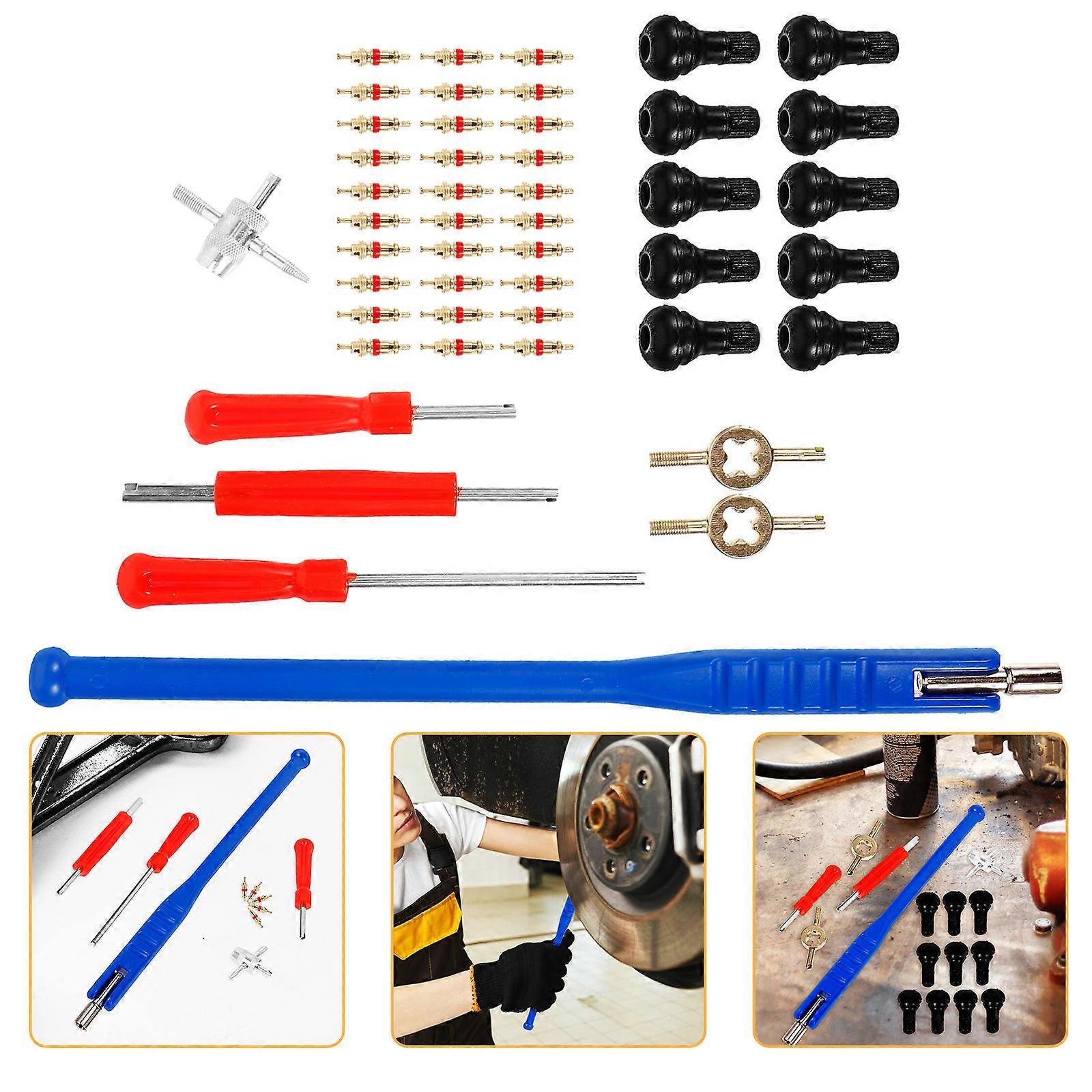 Valve Stem Tool Kit Car Maintenance Tools Tire Repair Valve Core Replacement Assorted Color 1Set