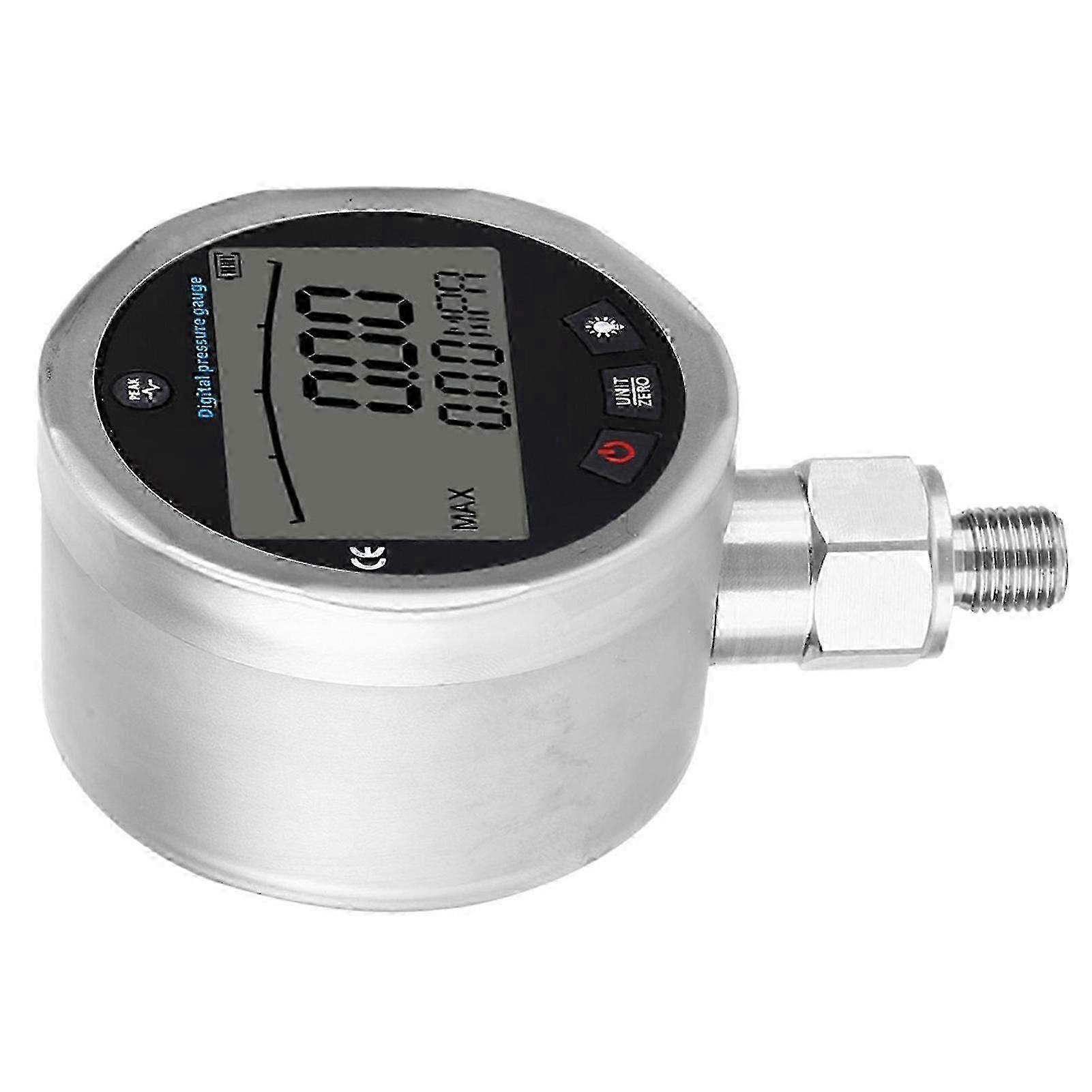 מד לחץ דיגיטלי LCD - התקנת חוט G1/4 לשמן אוויר מים 040Mpa