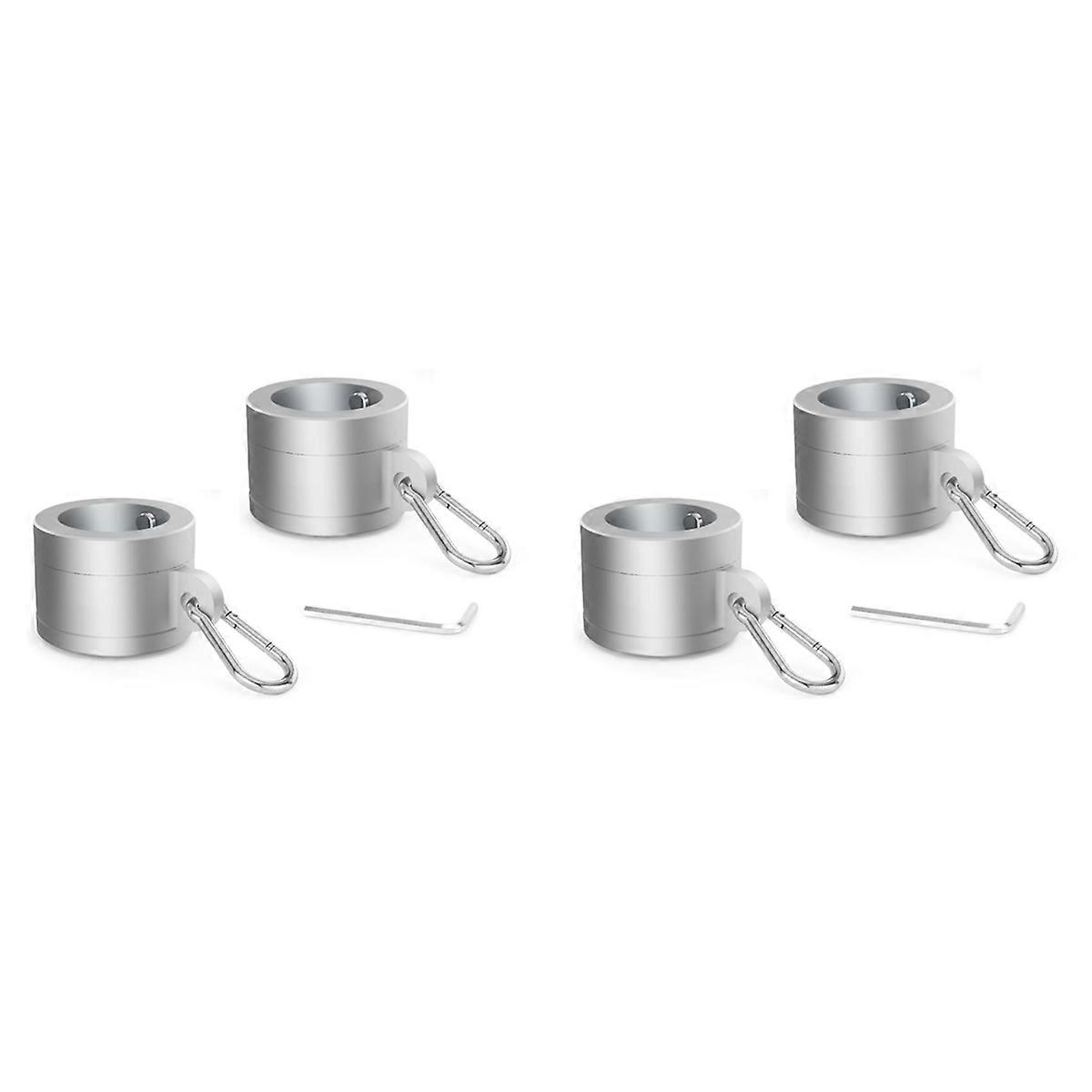 2 Pair Aluminum Alloy Flag Pole Rings 1In, 360 Degree Rotating Flag Mounting Rings for 0.75-1.02 Inc