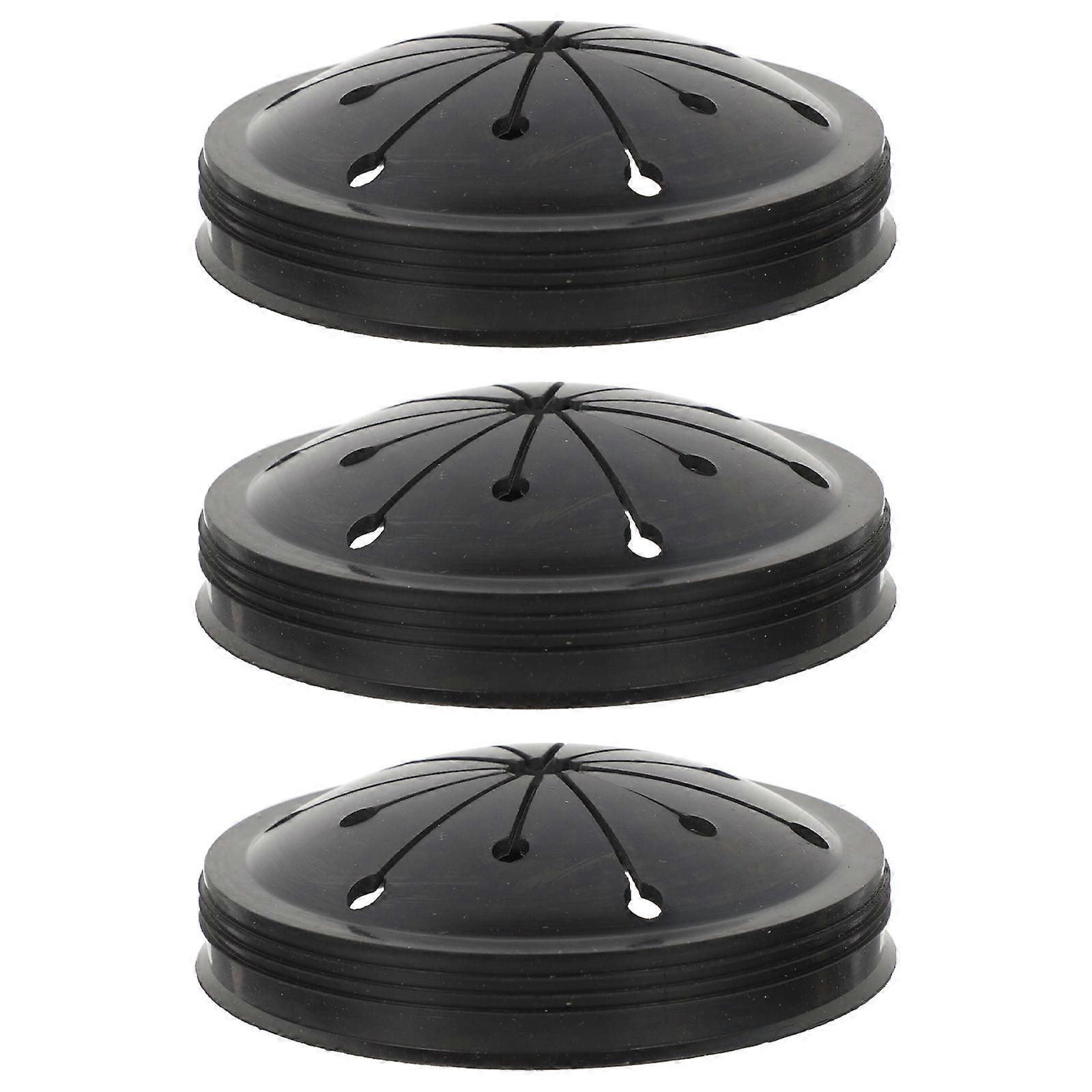 Convenient Sink Baffle Garbage Disposal System Protect Operator Black 3.1X3.1X0.8in 3Pcs