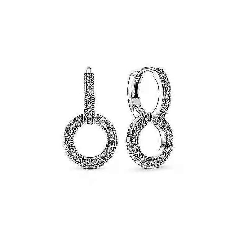 Double Hoop Earrings Pandora Pure Silver 925 without Box