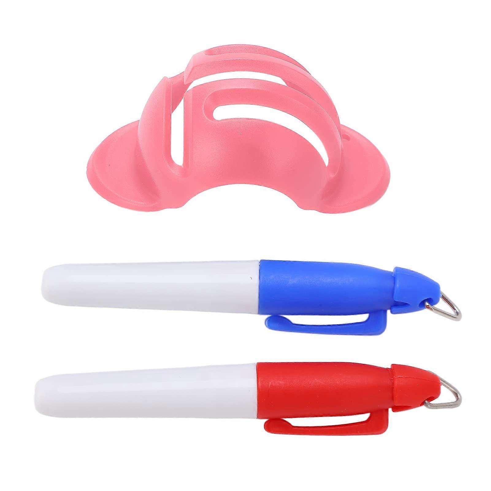 Golf Line Drawing Device, Marker  Stencils  Golf Ball with Triple Distance Alignment for Golfers on Any Course, Pink