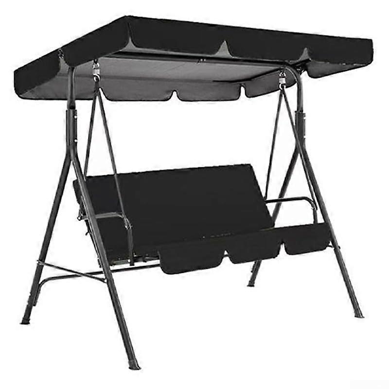 Replacement Cover for Garden Swing Seat, 600D Oxford Fabric, Black, for 2- and 3-Seater Swing Chairs, Weatherproof