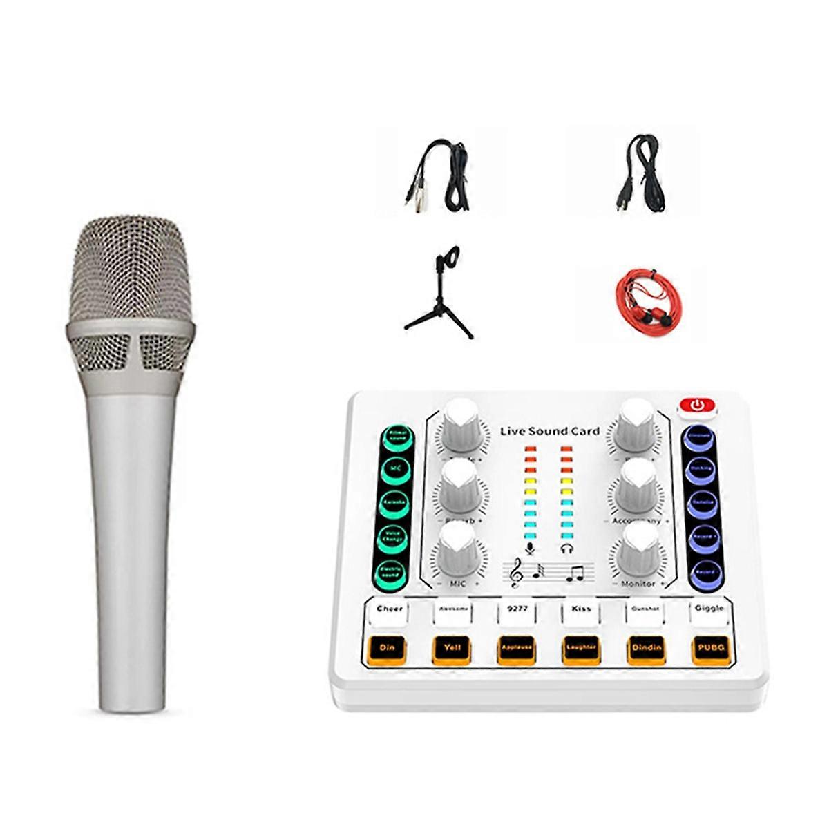 M8 Live Sound Card Wireless Bluetooth Audio Mixer Podcast Equipment with Microphone