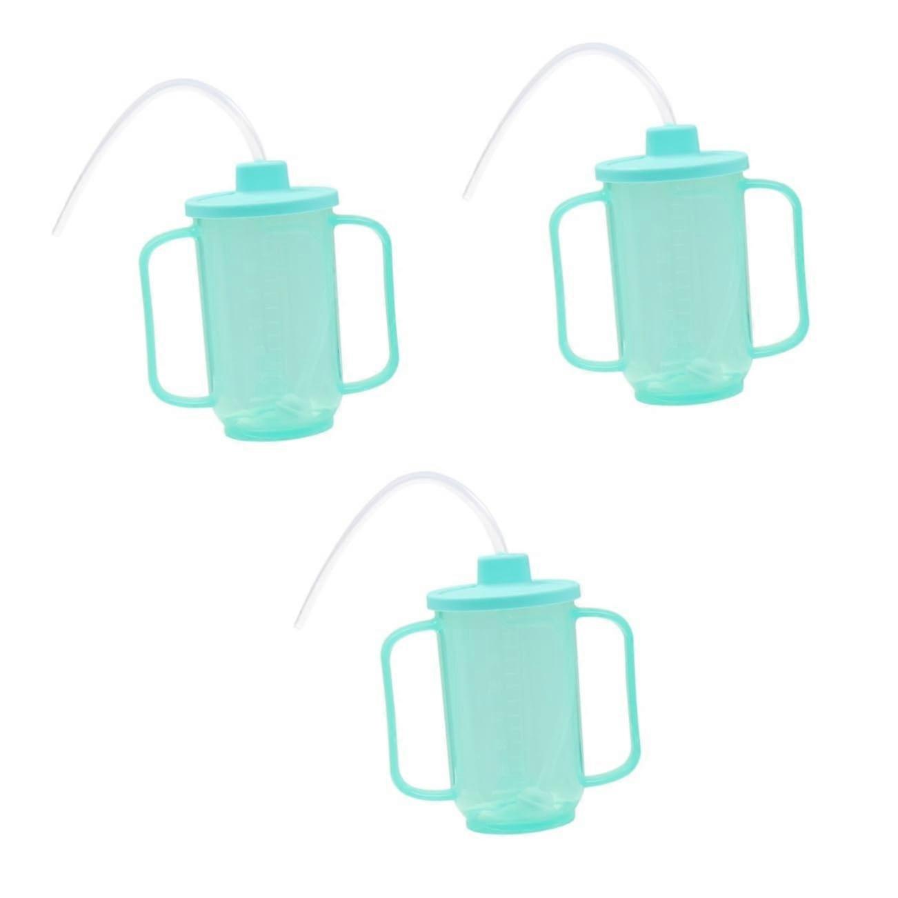 Pack of 3 Drinking Cups for Pregnancy, Proof Slim Straws, Modern Simple Disabled Drinking Bottle, Leakproof Cups for Adults, Silicone.