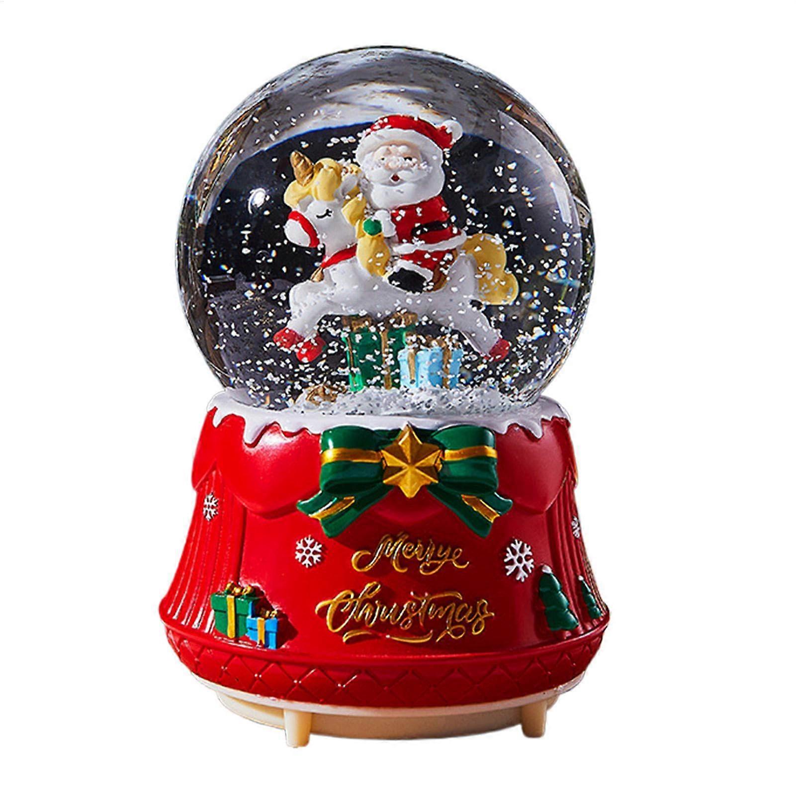 Music Snow Globe for Christmas, Santa Claus Decorative Snow Globe, Multicolor Music Box for Children and Home Decor
