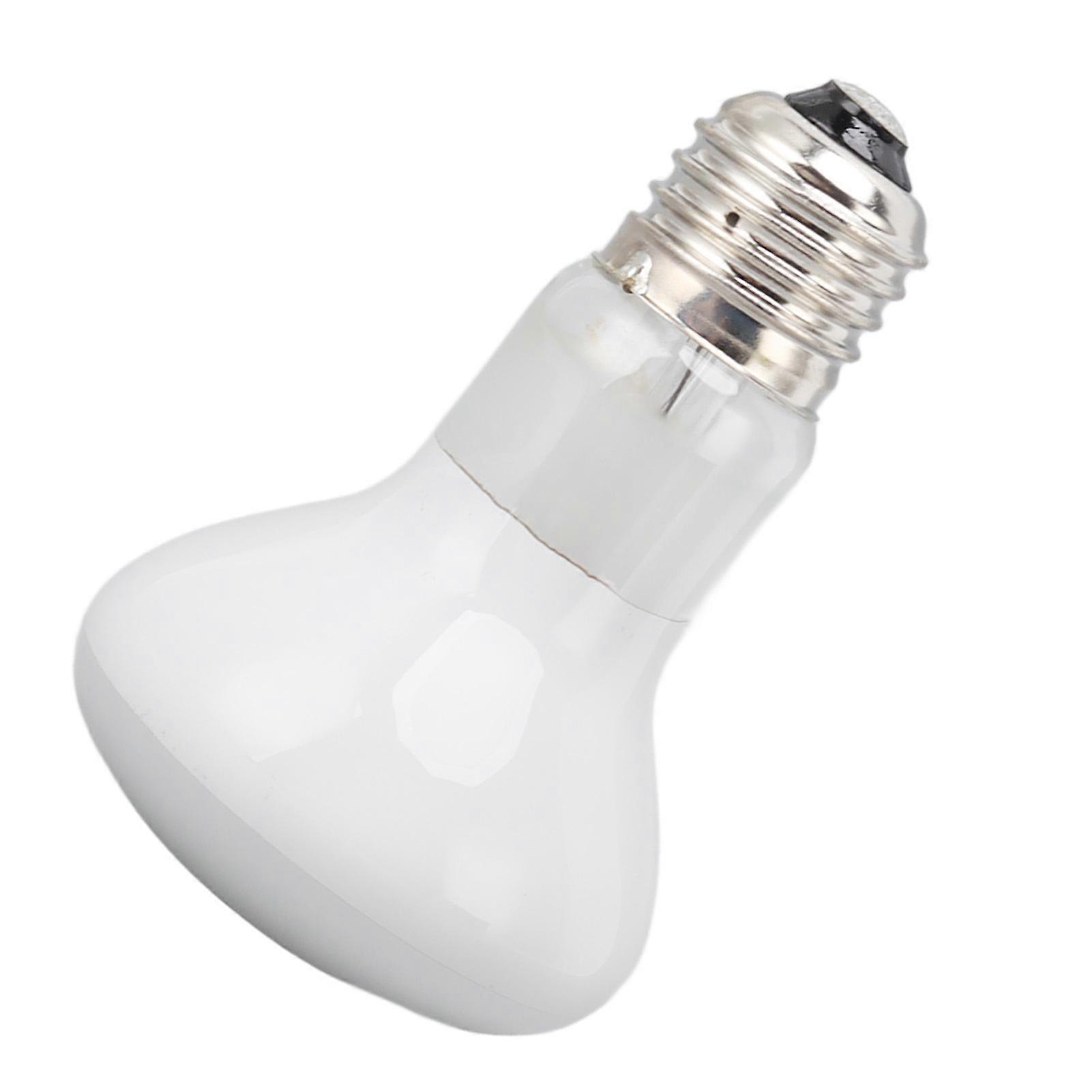 E27 UVA Reptile Heat Lamp Bulb for Reptile Amphibian Bearded Dragons Turtles Ball Pythons 220‑240V White 25W
