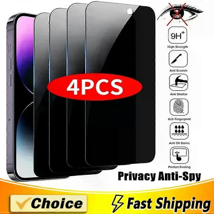 Security 4PCS Privacy Screen Protector for iPhone 16 15 14 13 Pro Max 15 14 Plus 13 12 mini 11 Pro XS Max X XR Privacy Tempered Glass