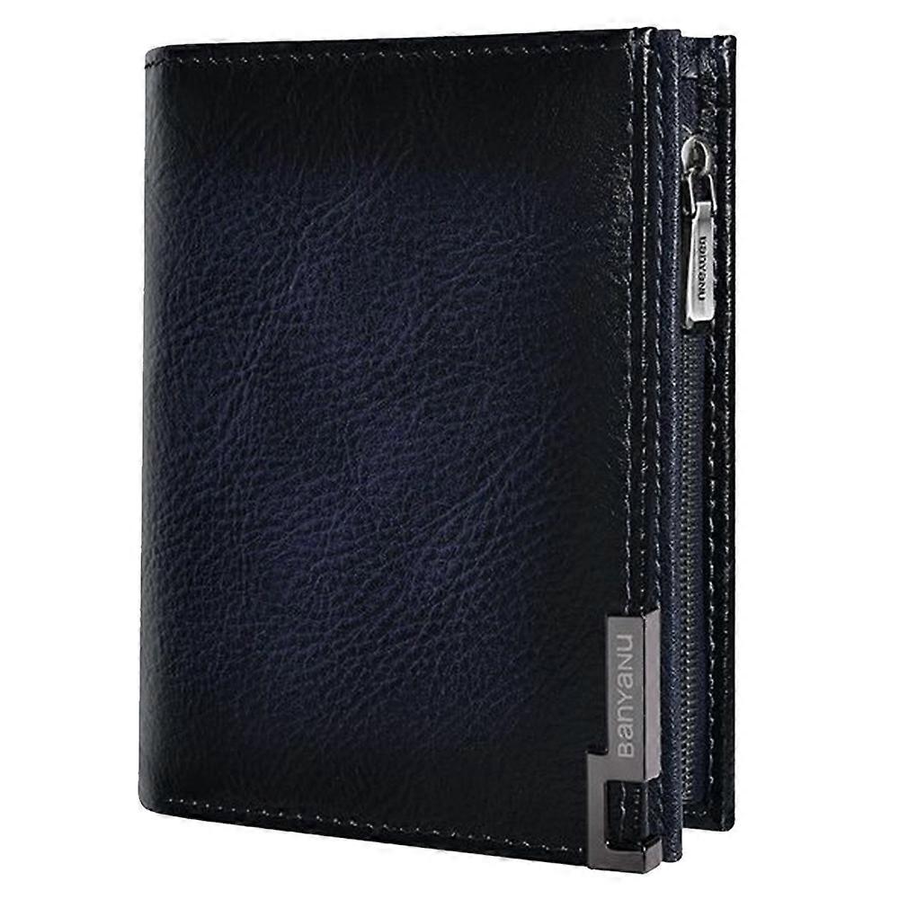 BANYANU N2048 Top Grain Cowhide Leather Wallet Large Capacity Cash Pouch with Multi Card Slots