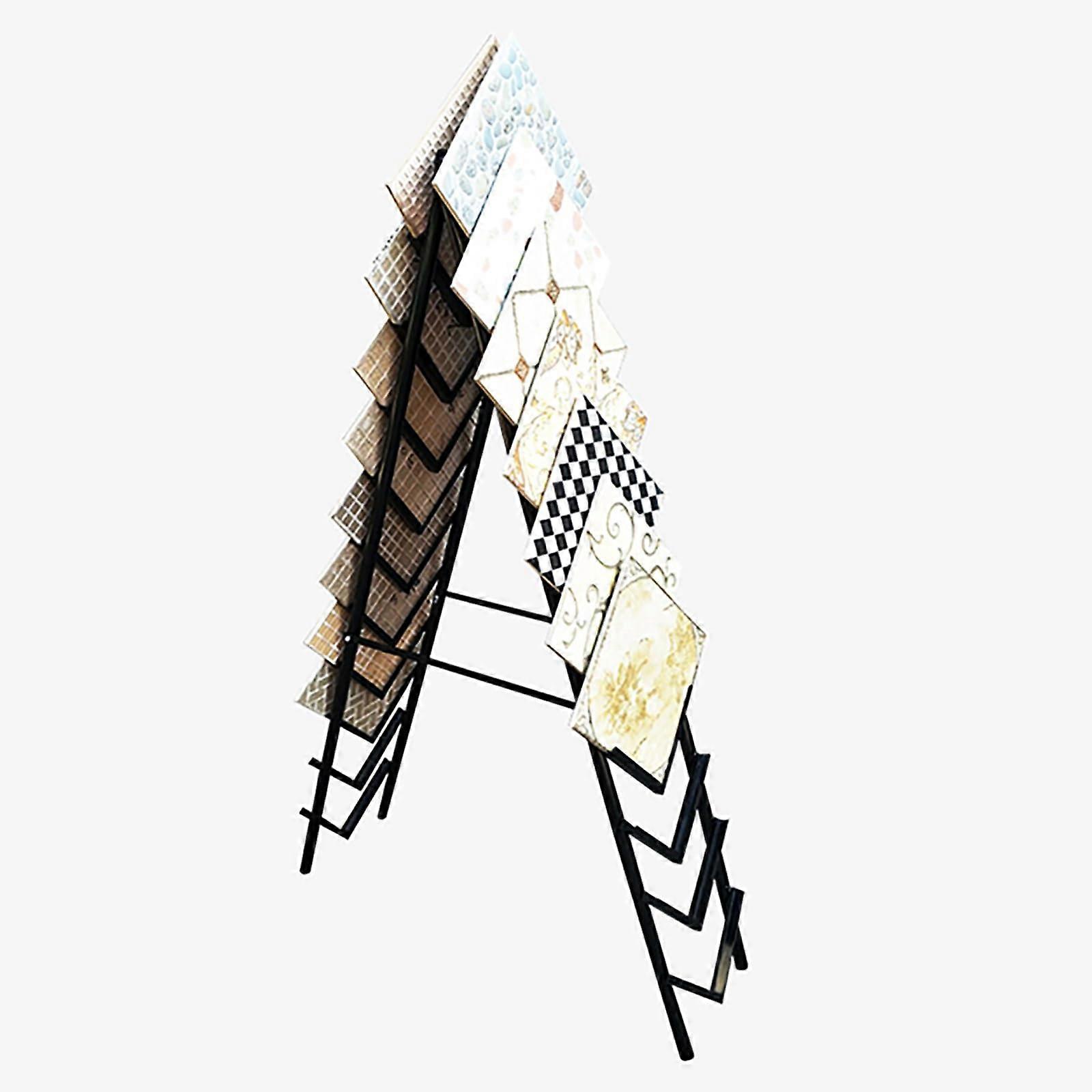 Floor Tile Display Rack, Free-Standing Metal Stand for Floor Tiles, 93x27x150cm, Ideal for Retail and Warehouse