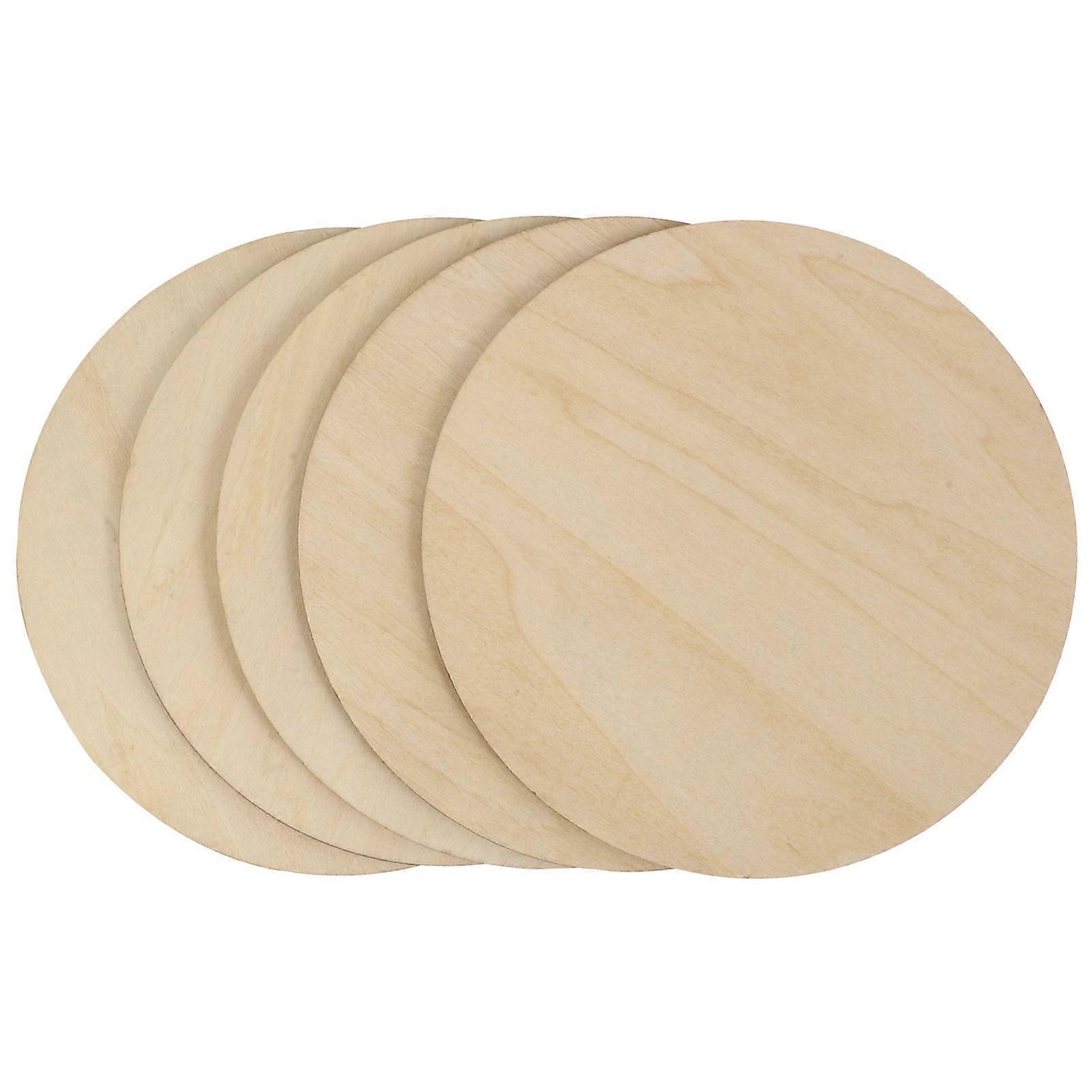 5pcs Unfinished Wood Discs Round Slices for DIY Crafts Home Decor Painting Personalization