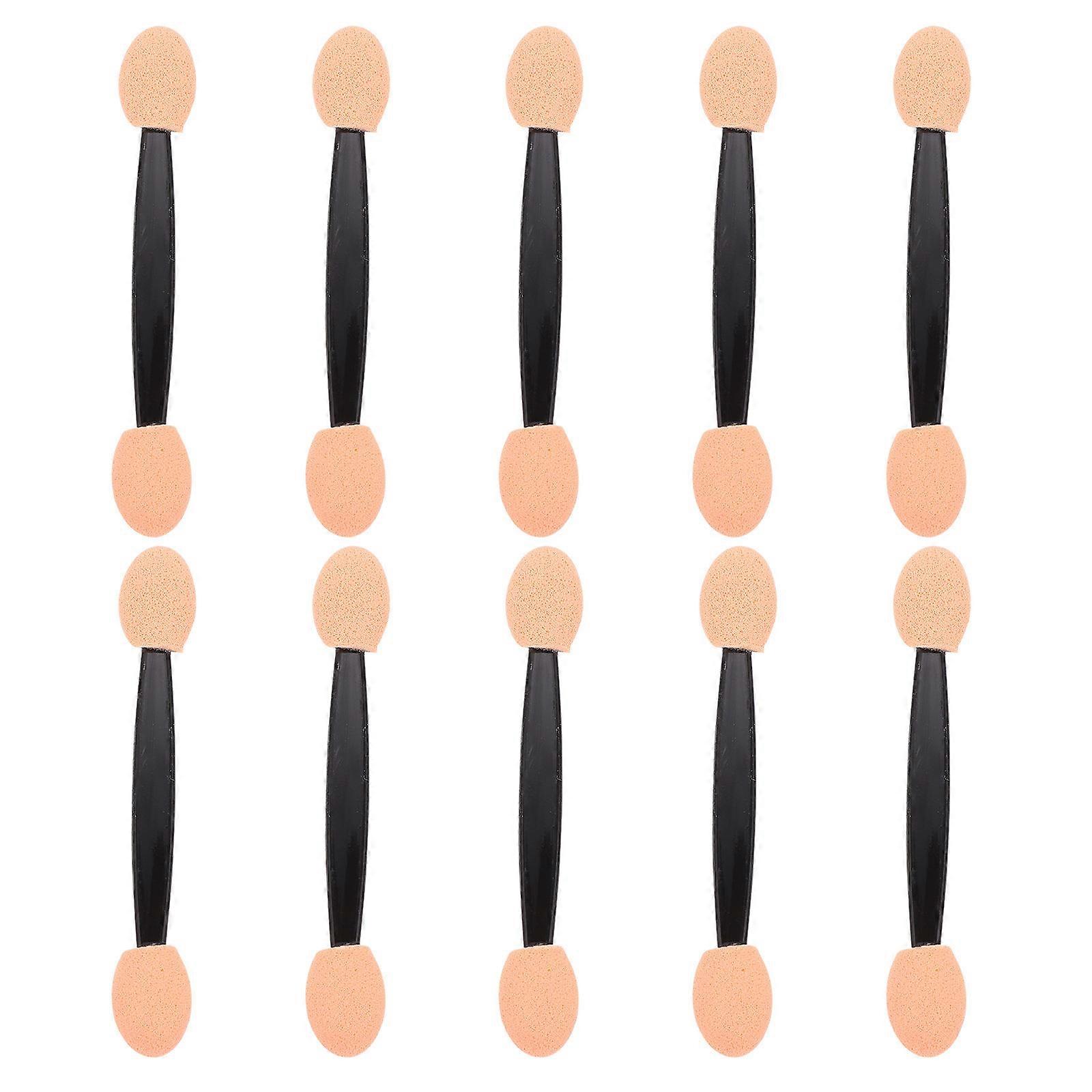 Black Disposable Dual-sided Eyeshadow Brushes with Comfortable Sponge Tips and Sturdy Plastic