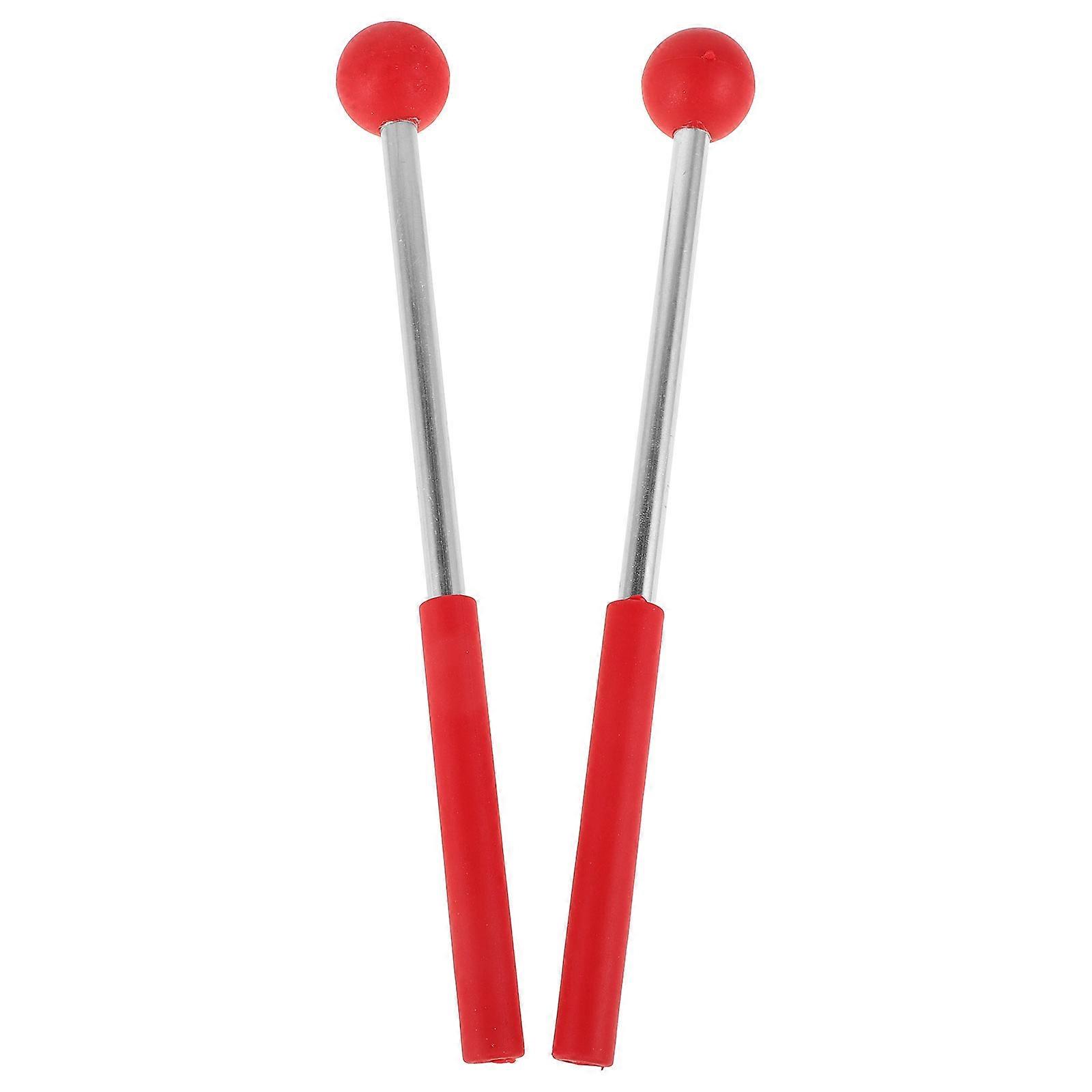 Stage Drumstick Percussion Instrument Drumstick Iron Rubber Durable Marimba Practice 2Pcs
