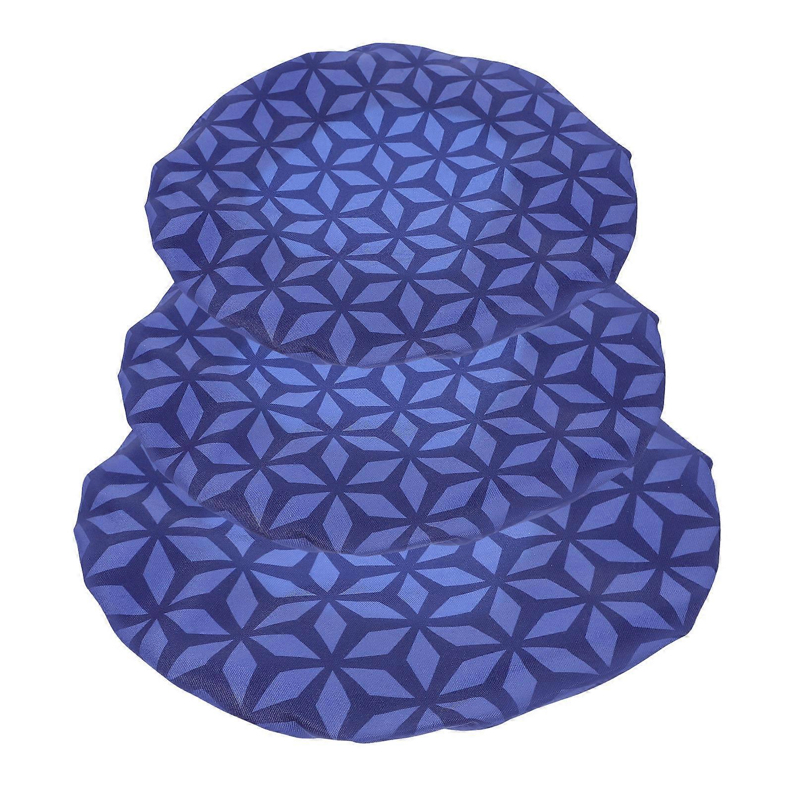 Bowl Covers Reusable Elastic Food Storage Covers Blue For Leftovers 3Pack
