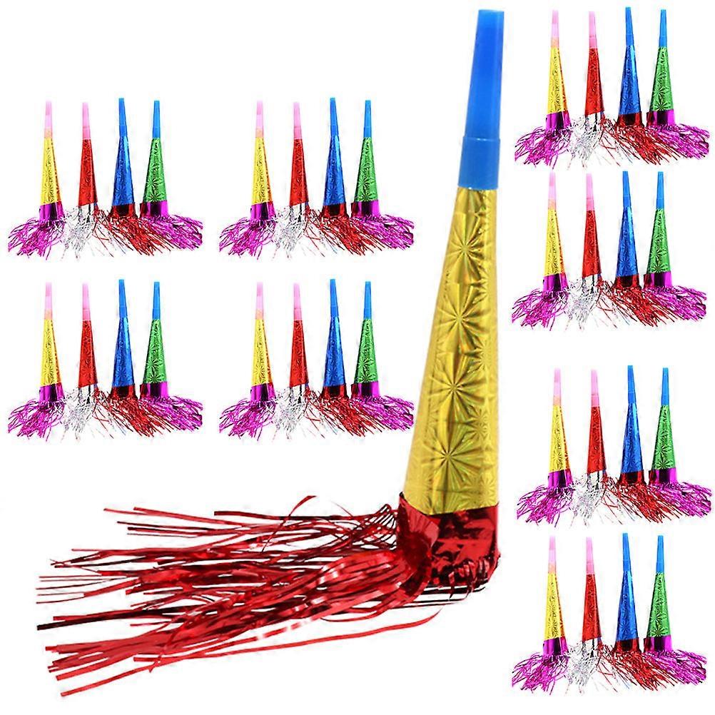 New Year Party Horn Noisemaker For Party Supplies 50Pcs Assorted Color Plastic And Paper