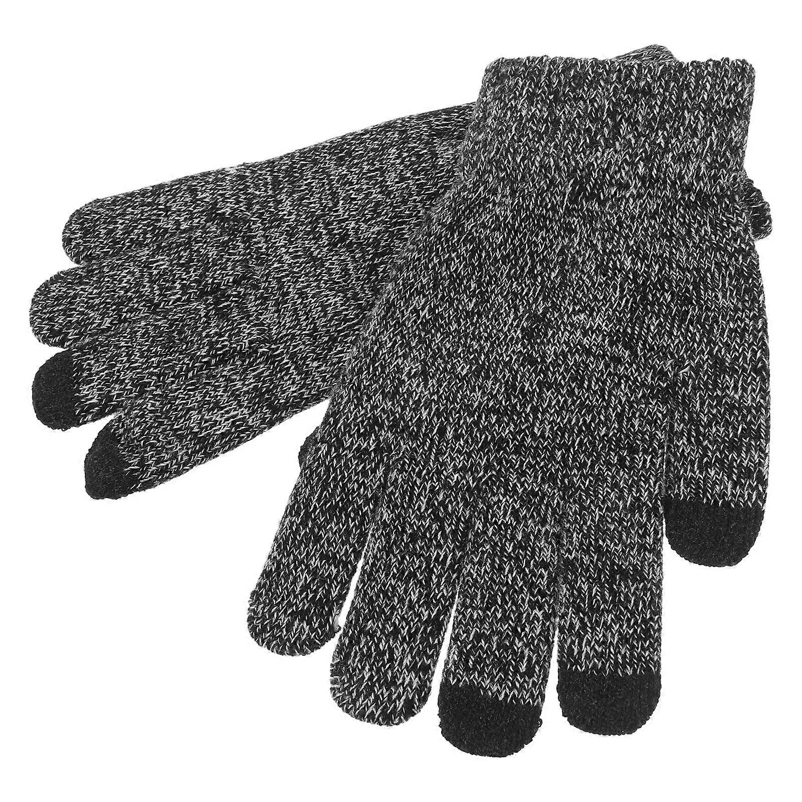 Cycling Gloves Full Finger Knit Conductive Material Shockproof Hiking Biking 1Pair