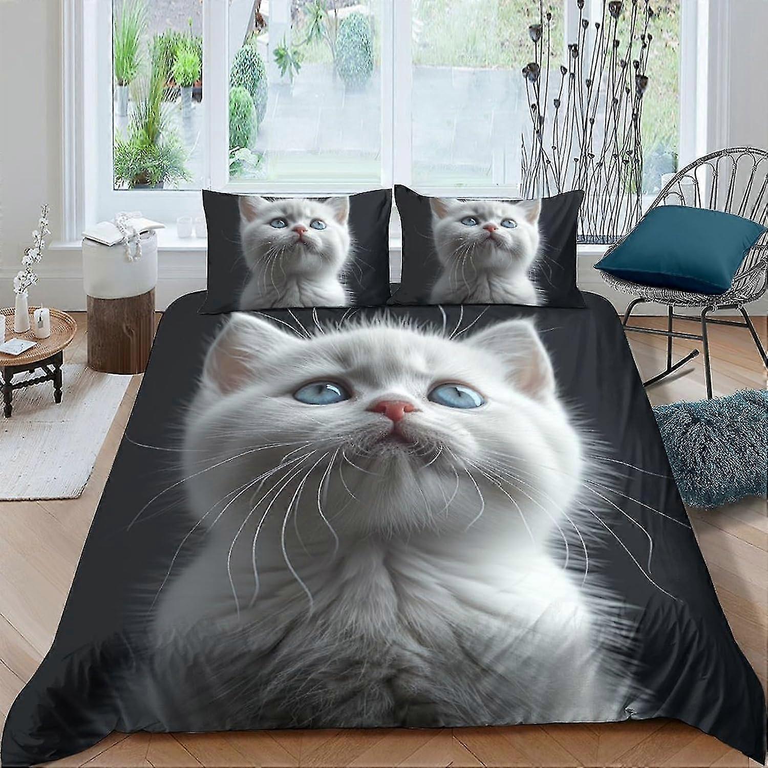 Set copripiumino con stampa di simpatici animali per adolescenti e adulti  Morbida biancheria da letto in microfibra con federe