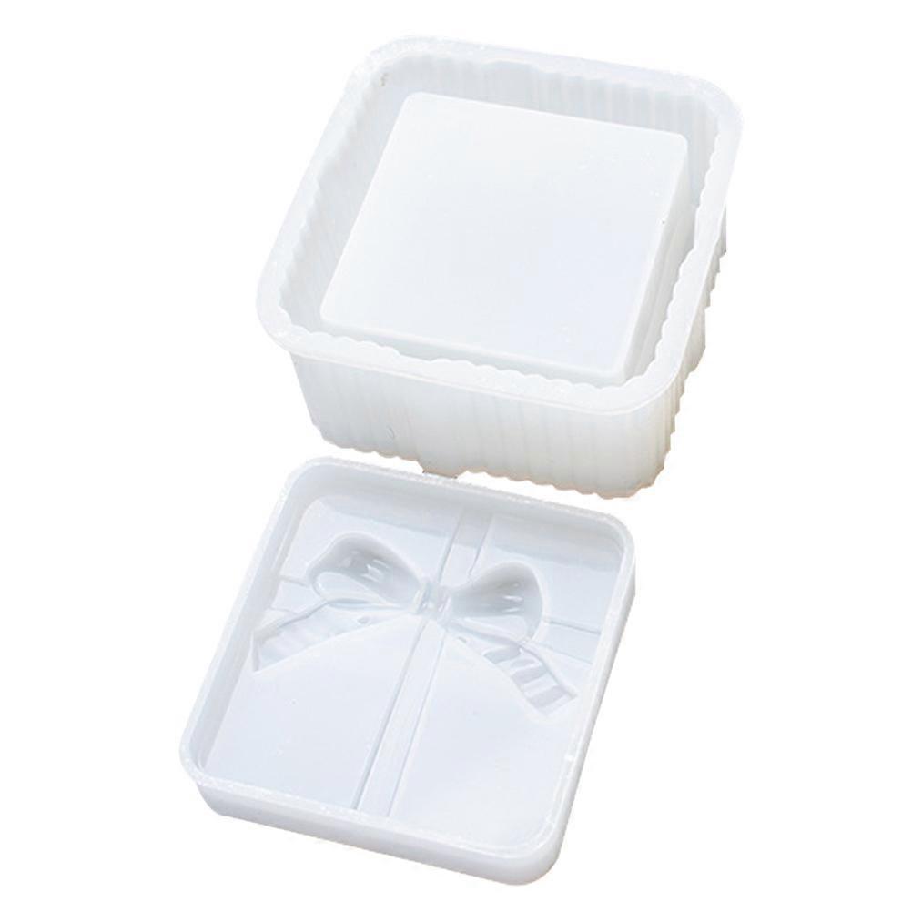 Jewelry Box Mold Square Shape Epoxy Resin Casting Molds For Diy Craft Making present Box Creation 8.5X8.5CM White Silicone 1 Set