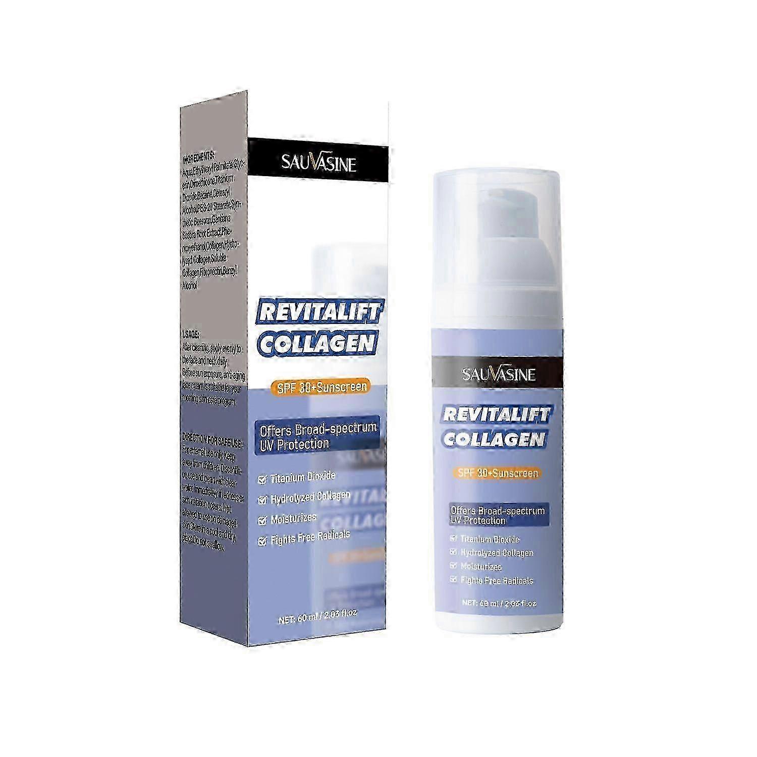 Collagen Face Moisturizer, SPF 30 Sunscreen, Anti-Aging Face and Neck Collagen Cream, Micro Peptides, Natural Collagen to Support and Protect Skin