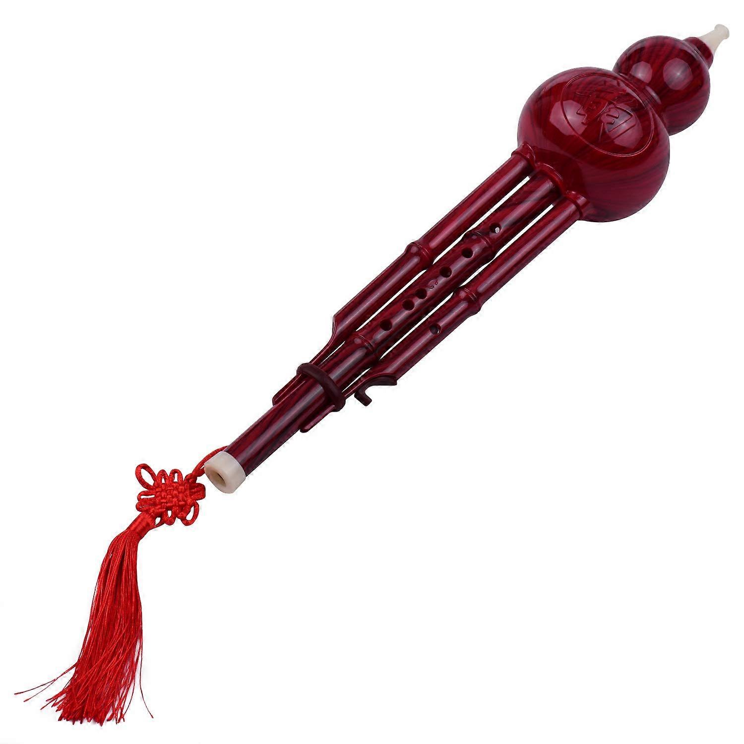 2Tone CKey Hulusi Pumpkin Gourd Flute Resin Whistle Chinese Traditional Instrument with Chinese Knot Carry Bag for Music Enthusiasts and Beginners