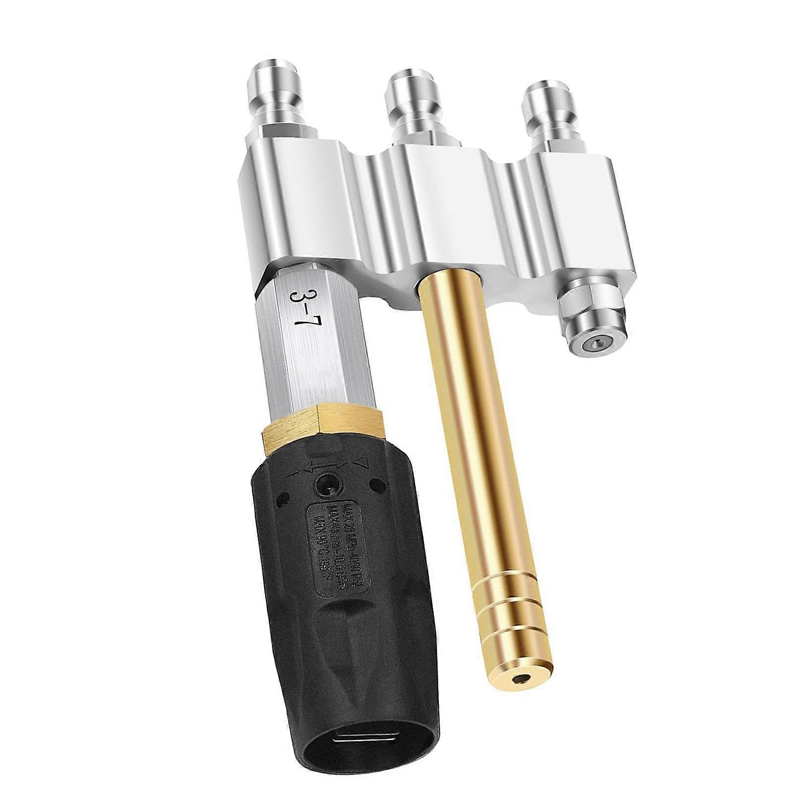 3 in 1 Tip M5 Twist Nozzle, Stainless Steel Adjustable Downstream Soft Wash Nozzle with 1/4 Inch Quick Connect 37 GPM Pressure Washer Nozzle