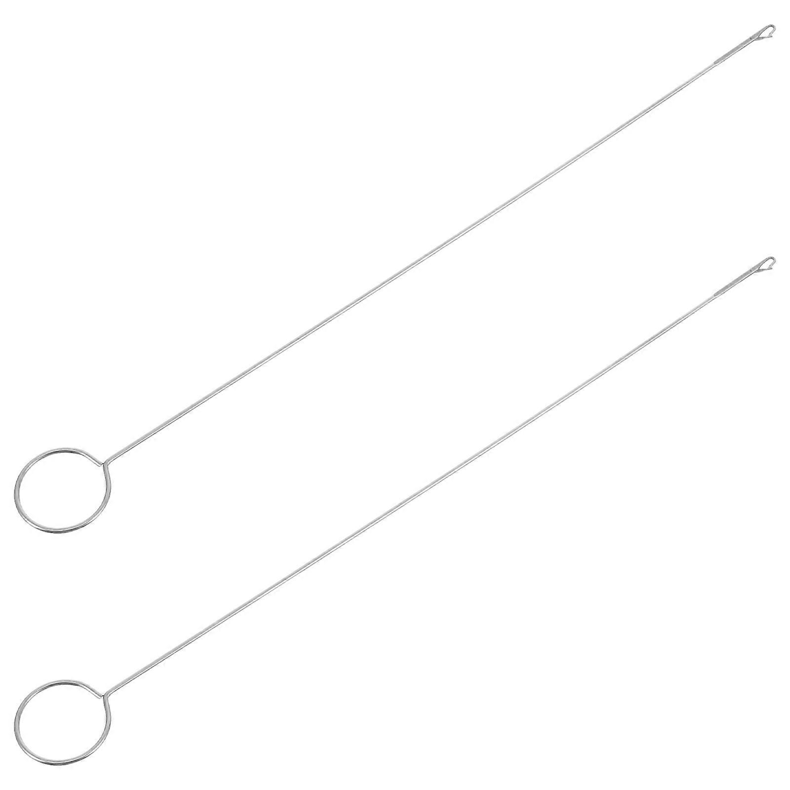 Stainless Steel Crochet Loop Turner Hooks 2pcs for DIY Knitting Sewing Bias Tubing Button Loops Craft Tool