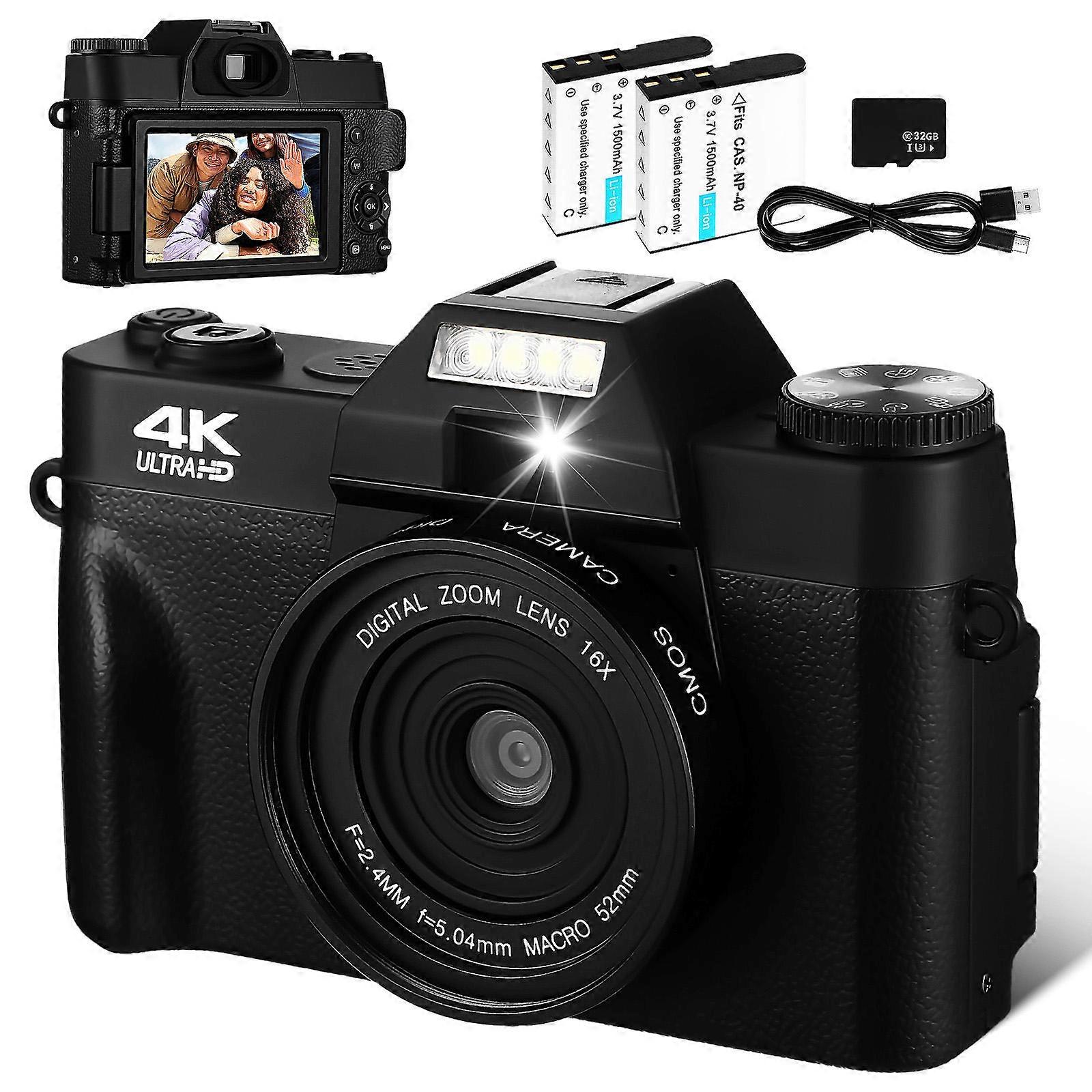 Retro Digital Camera With Foldable Screen Design External Microphone Support 12.00X8.00X5.00CM 1 Set