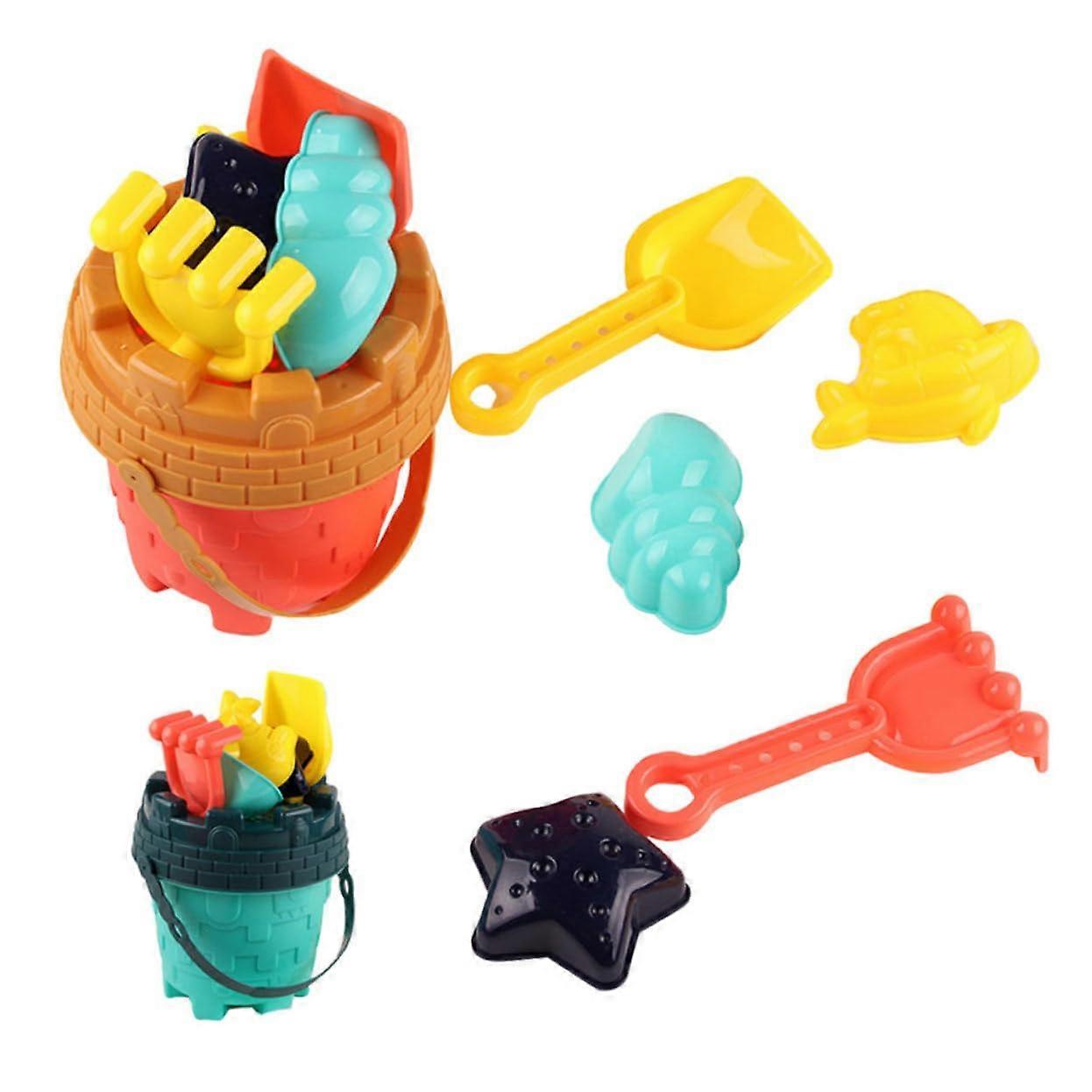 2 sets of beach sand toys for partial toy sets with buckets, shovels, and molds, sand toys for boys and girls, designed for beach and park.